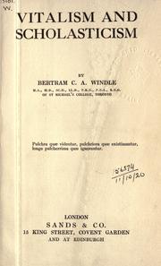 Cover of Vitalism and scholasticism by Windle, Bertram Coghill Alan Sir