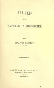 Cover of The days of the fathers in Ross-shire by Kennedy, John