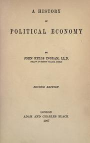 Front cover of A history of political economy by John K. Ingram