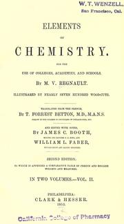 Cover of Elements of chemistry by Henri Victor Regnault
