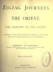 Cover of Zigzag journeys in the Orient : the Adriatic to the Blatic by Hezekiah Butterworth