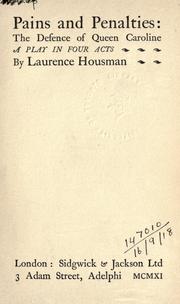 Front cover of Pains and penalties by Laurence Housman