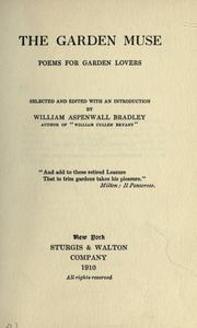 Cover of The garden muse by William Aspenwall Bradley