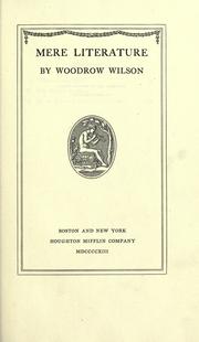 Cover of Mere literature by Woodrow Wilson