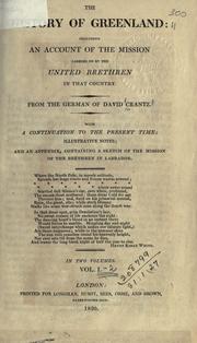 Front cover of The history of Greenland by David Cranz