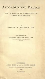 Front cover of Avogadro and Dalton by Andrew Norman Meldrum