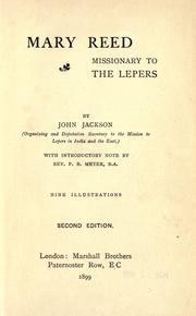 Front cover of Mary Reed, missionary to the lepers by John Jackson