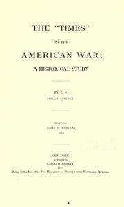Front cover of The "Times" on the American war by Sir Leslie Stephen