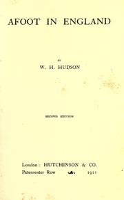Cover of Afoot in England by W. H. Hudson