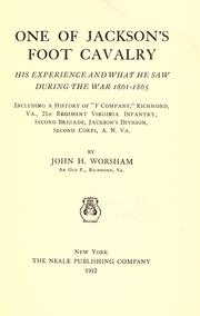 Front cover of One of Jackson's Foot Cavalry by John H. Worsham