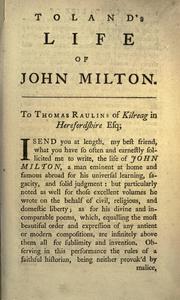 Front cover of The life of John Milton by John Toland
