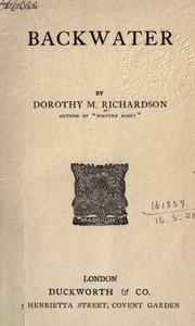 Cover of Backwater by Dorothy Richardson