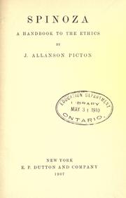 Front cover of Spinoza by J. Allanson Picton