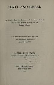 Front cover of Egypt and Israel by W. Brewer