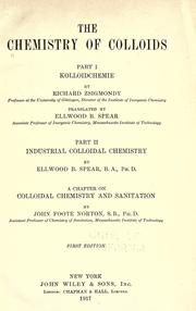 Front cover of The chemistry of colloids by Richard Adolf Zsigmondy