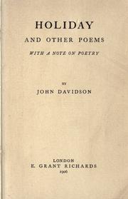 Front cover of Holiday and other poems by John Davidson