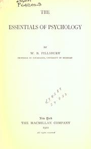 Front cover of The essentials of psychology by W. B. Pillsbury