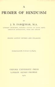 Cover of A primer of Hinduism by J. N. Farquhar