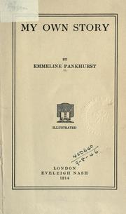 Cover of My Own Story by Emmeline Pankhurst