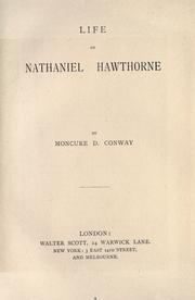 Front cover of Life of Nathaniel Hawthorne by Moncure Daniel Conway