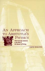 Cover of An approach to Aristotle's physics by David Bolotin