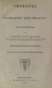 Front cover of Chemistry, inorganic and organic by Charles Loudon Bloxam