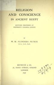 Front cover of Religion and conscience in ancient Egypt by W. M. Flinders Petrie