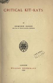 Front cover of Critical kit-kats by Edmund Gosse