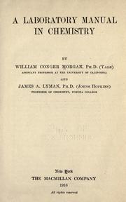 Cover of A laboratory manual in chemistry by William Conger Morgan