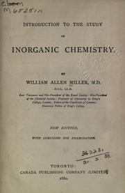 Cover of Introduction to the study of inorganic chemistry by William Allen Miller