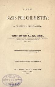 Cover of A new basis for chemistry, a chemical philosophy by Thomas Sterry Hunt