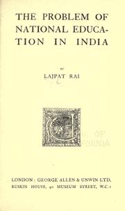 Cover of The problem of national education in India by Lajpat Rai Lala