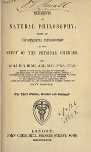 Front cover of Elements of Natural philosophy by Golding Bird