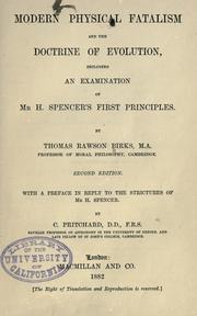 Cover of Modern physical fatalism and the doctrine of evolution by T. R. Birks