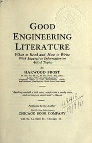 Front cover of Good engineering literature by Harwood Frost