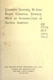Front cover of University sketches by John Henry Newman