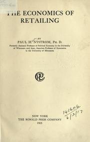 Cover of Economics of retailing by Paul H. Nystrom