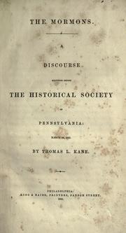 Cover of The Mormons by Thomas Leiper Kane