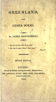 Front cover of Greenland, and other poems by Montgomery, James