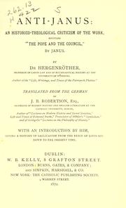 Front cover of Anti-Janus by Joseph Hergenröther