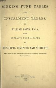 Front cover of Sinking fund tables and instalment tables by William Powis