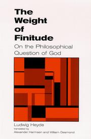 Front cover of The Weight of Finitude by Ludwig Heyde