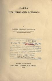 Cover of Early New England schools by Walter Herbert Small