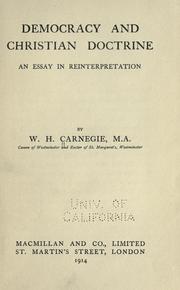 Front cover of Democracy and Christian doctrines by William Hartley Carnegie