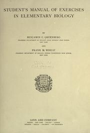 Front cover of Student's manual of exercises in elementary biology by Benjamin C. Gruenberg