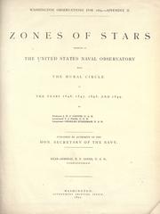 Cover of Zones of stars observed at the United States Naval observatory with the mural circle in the years 1846-1847, 1848, and 1849 by United States Naval Observatory