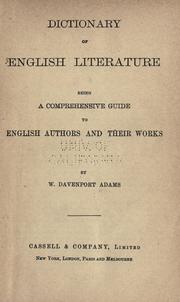 Front cover of Dictionary of English literature by William Davenport Adams