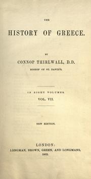 Front cover of A history of Greece by Connop Thirlwall