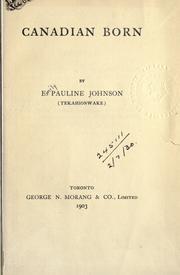 Cover of Canadian born by E. Pauline Johnson