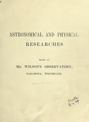 Front cover of Astronomical and physical researches made at Mr. Wilson's observatory, Daramona, Westmeath by Unknown
